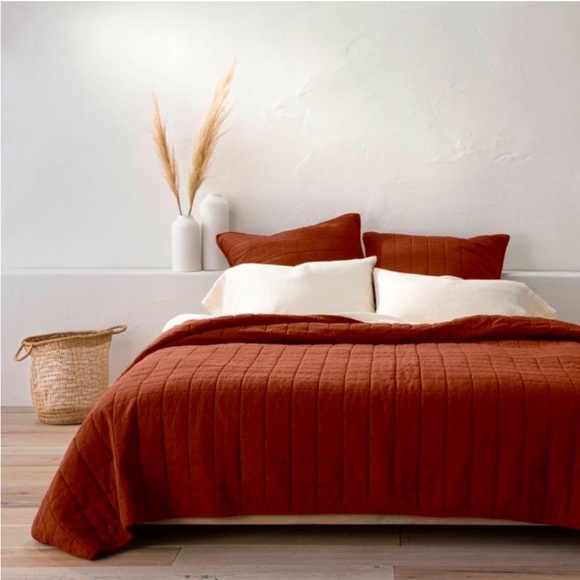 Casaluna Bedding Casaluna Linen Blend Heavyweight Burnt Red Dark